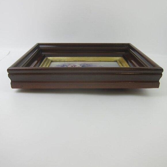 Antique Victorian Deep Picture Frame Wood Gilt Vintage Sonie Ames Flower Print - Picture 11 of 15